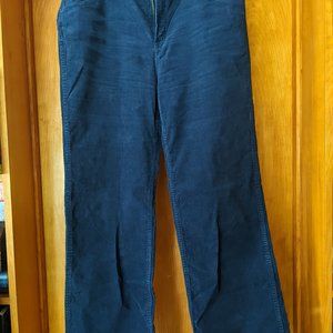 Gap High Rise Wide Leg Navy Blue Corduroy Pockets Pants Size 16